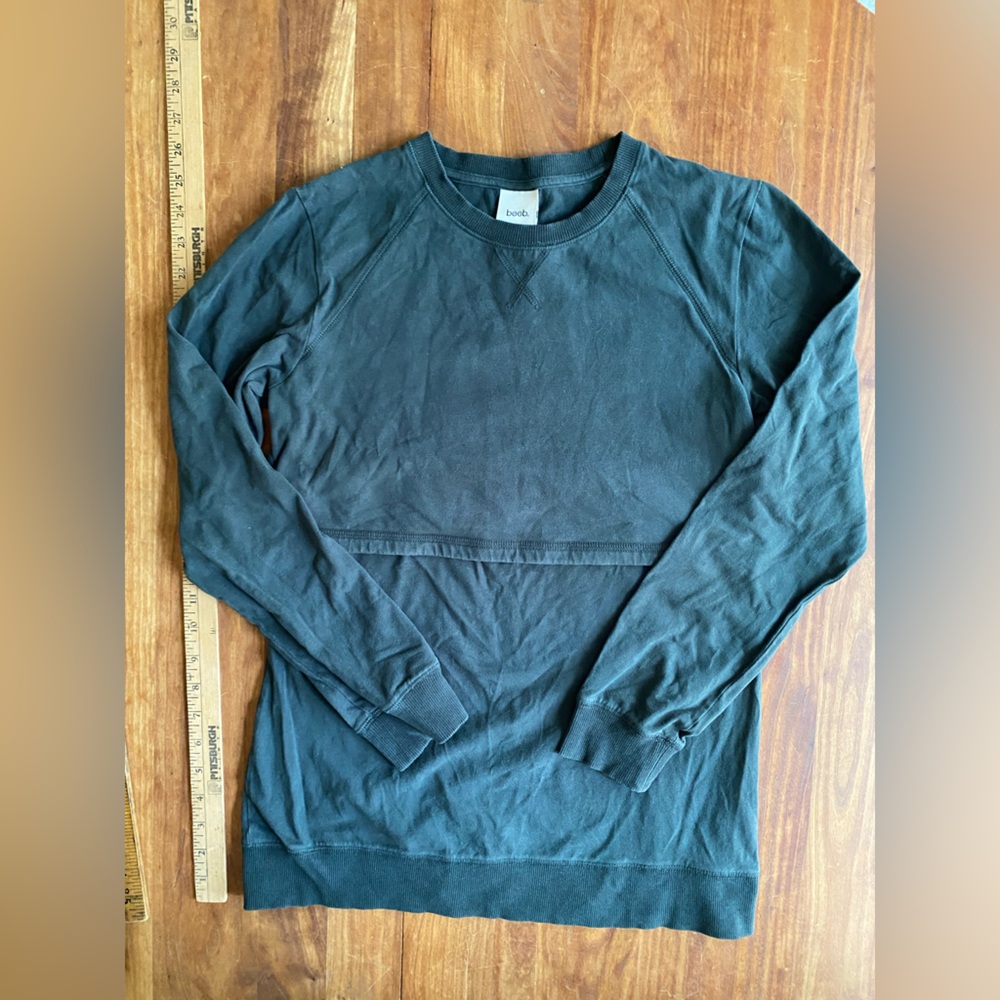 Boob Design green nursing sweatshirt, medium